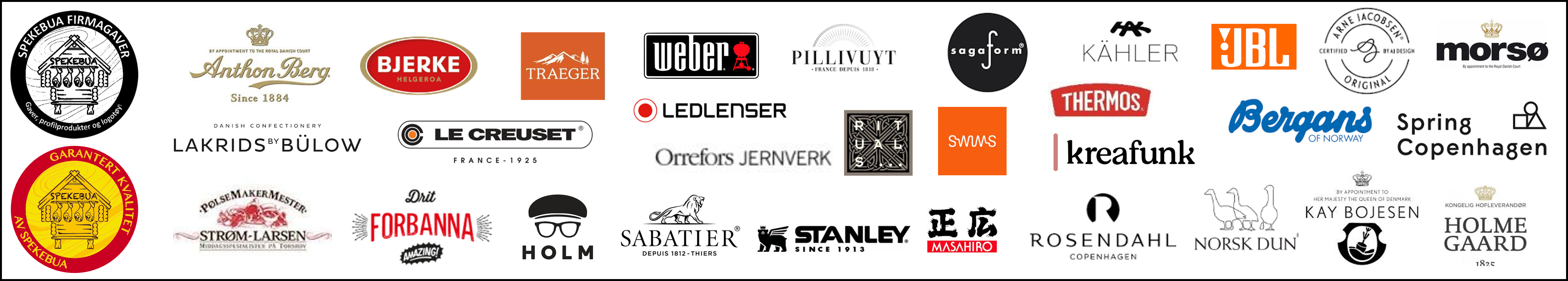 Merker og leverandører vi fører